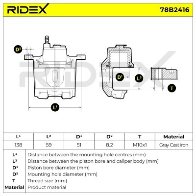 Zacisk Hamulcowy RIDEX 78B2416 78B2416 - foto 7