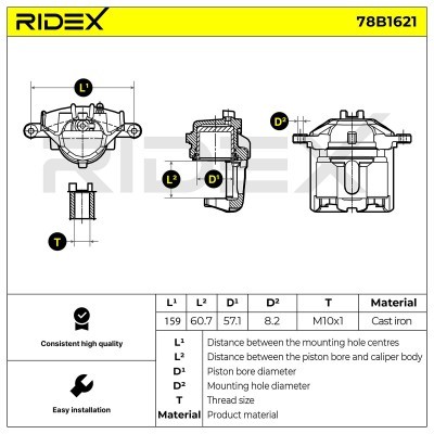 Zacisk Hamulcowy RIDEX 78B1621 78B1621 - foto 6
