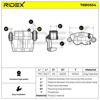 Zacisk Hamulcowy RIDEX 78B0654 78B0654 - foto 6