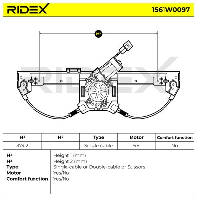 Podnośnik szyby RIDEX 1561W0097 1561W0097 - foto 6
