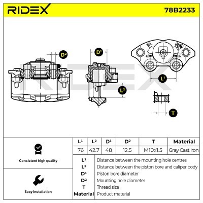 Zacisk Hamulcowy RIDEX 78B2233 78B2233 - foto 3