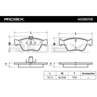 Klocki hamulcowe RIDEX 402B0118 402B0118 - foto 3