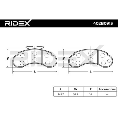 Klocki hamulcowe RIDEX 402B0913 402B0913 - foto 7