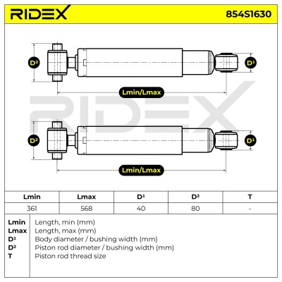 Amortyzator RIDEX 854S1630 854S1630 - foto 5