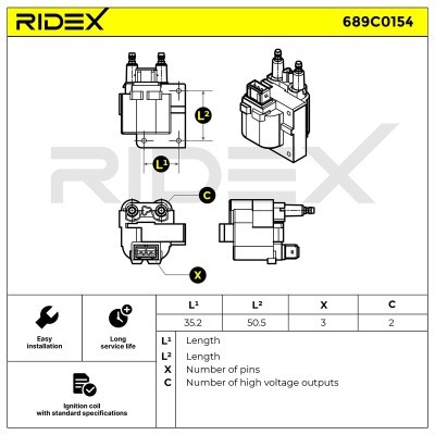 Cewka Zapłonowa RIDEX 689C0154 689C0154 - foto 2
