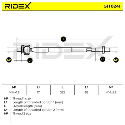 Drążek kierowniczy RIDEX 51T0241 51T0241 - foto 6
