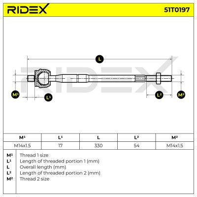 Drążek kierowniczy RIDEX 51T0197 51T0197 - foto 6