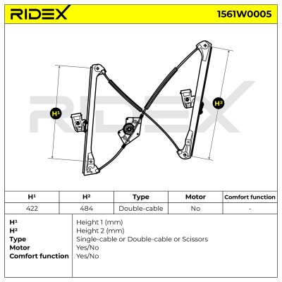 Podnośnik szyby RIDEX 1561W0005 1561W0005 - foto 7