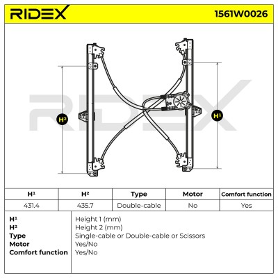 Podnośnik szyby RIDEX 1561W0026 1561W0026 - foto 8