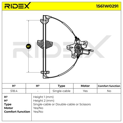 Podnośnik szyby RIDEX 1561W0291 1561W0291 - foto 6