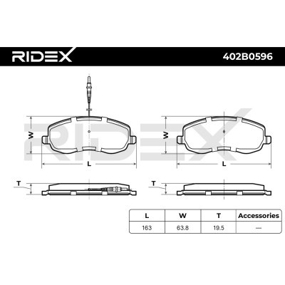 Klocki hamulcowe RIDEX 402B0596 402B0596 - foto 3