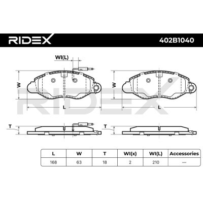 Klocki hamulcowe RIDEX 402B1040 402B1040 - foto 7