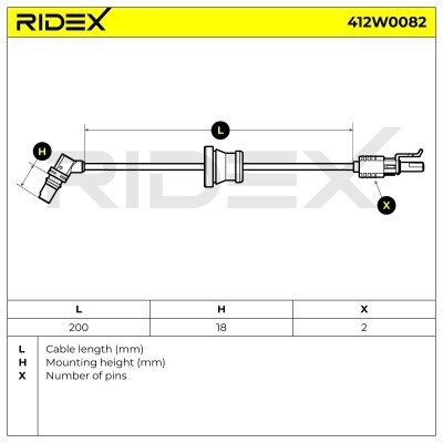 Czujnik ABS RIDEX 412W0082 412W0082 - foto 5