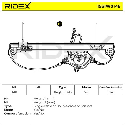 Podnośnik szyby RIDEX 1561W0146 1561W0146 - foto 8