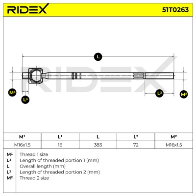 Drążek kierowniczy RIDEX 51T0263 51T0263 - foto 7