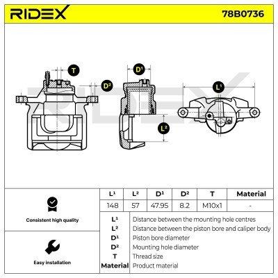 Zacisk Hamulcowy RIDEX 78B0736 78B0736 - foto 6