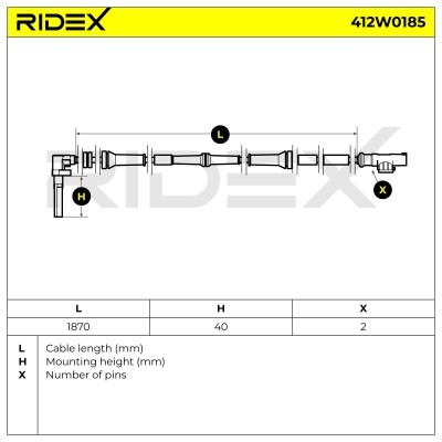 Czujnik ABS RIDEX 412W0185 412W0185 - foto 5