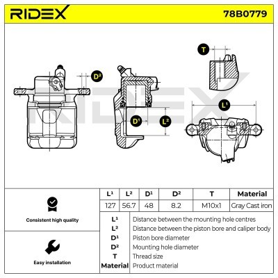 Zacisk Hamulcowy RIDEX 78B0779 78B0779 - foto 5