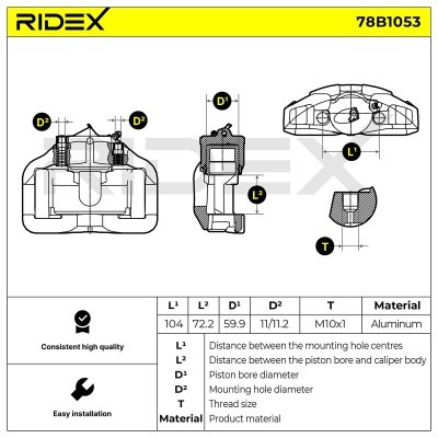 Zacisk Hamulcowy RIDEX 78B1053 78B1053 - foto 3
