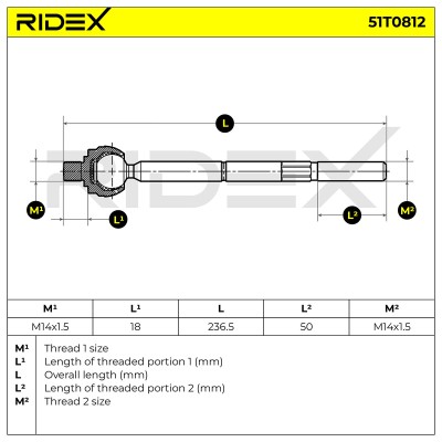 Drążek kierowniczy RIDEX 51T0812 51T0812 - foto 5