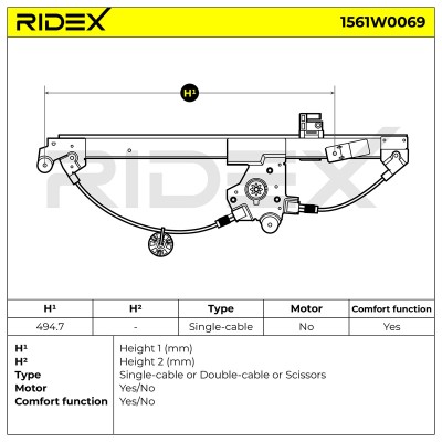 Podnośnik szyby RIDEX 1561W0069 1561W0069 - foto 5