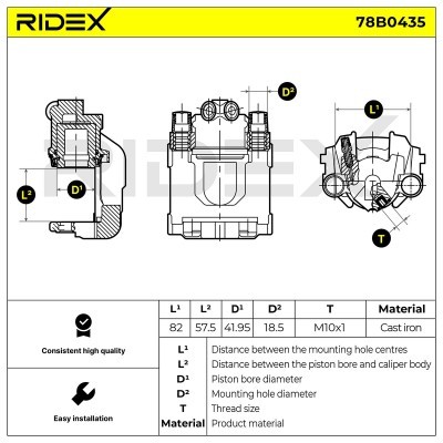 Zacisk Hamulcowy RIDEX 78B0435 78B0435 - foto 6