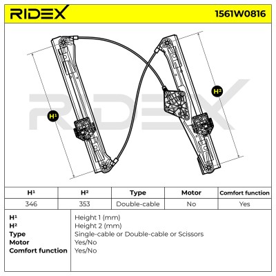 Podnośnik szyby RIDEX 1561W0816 1561W0816 - foto 6