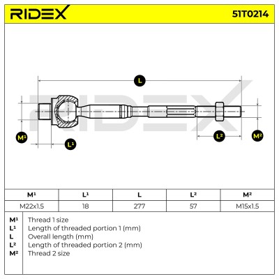 Drążek kierowniczy RIDEX 51T0214 51T0214 - foto 7