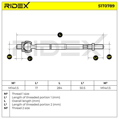 Drążek kierowniczy RIDEX 51T0789 51T0789 - foto 5