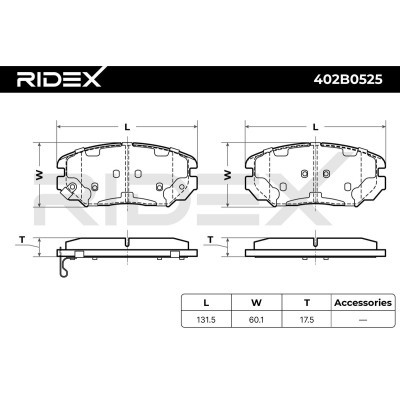 Klocki hamulcowe RIDEX 402B0525 402B0525 - foto 7
