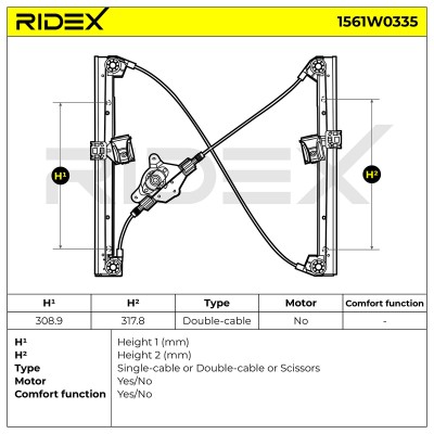 Podnośnik szyby RIDEX 1561W0335 1561W0335 - foto 6