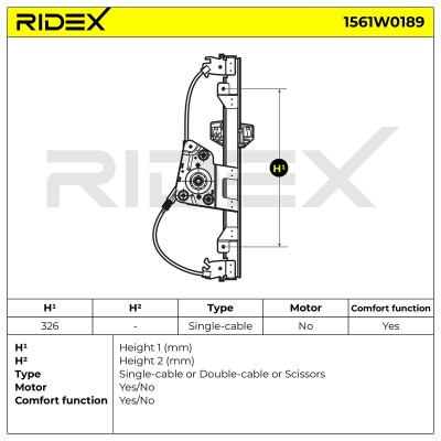 Podnośnik szyby RIDEX 1561W0189 1561W0189 - foto 7