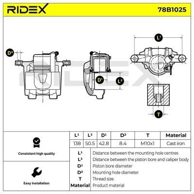 Zacisk Hamulcowy RIDEX 78B1025 78B1025 - foto 7
