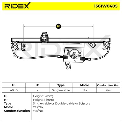Podnośnik szyby RIDEX 1561W0405 1561W0405 - foto 6