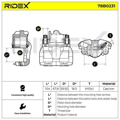 Zacisk Hamulcowy RIDEX 78B0231 78B0231 - foto 7