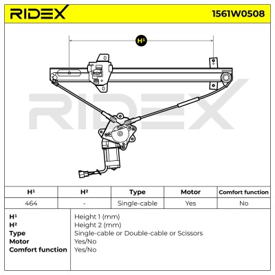 Podnośnik szyby RIDEX 1561W0508 1561W0508 - foto 4