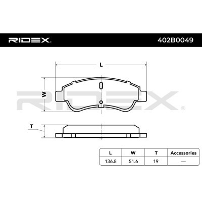 Klocki hamulcowe RIDEX 402B0049 402B0049 - foto 6