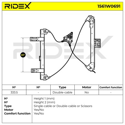 Podnośnik szyby RIDEX 1561W0691 1561W0691 - foto 7
