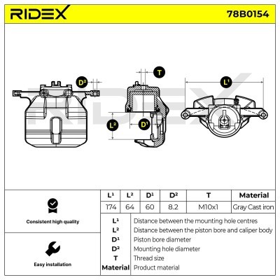 Zacisk Hamulcowy RIDEX 78B0154 78B0154 - foto 7