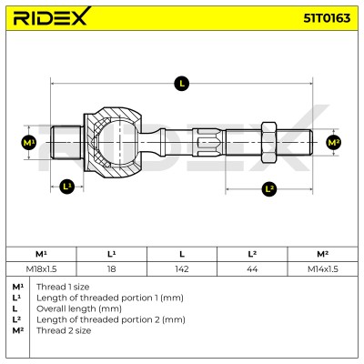 Drążek kierowniczy RIDEX 51T0163 51T0163 - foto 7