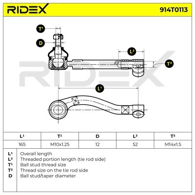 Końcówka drążka kierowniczego RIDEX 914T0113 914T0113 - foto 7