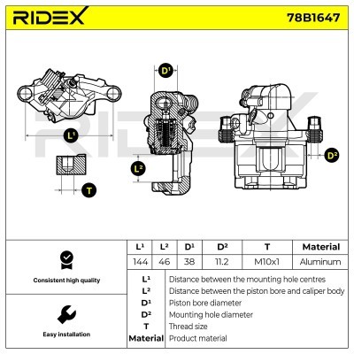 Zacisk Hamulcowy RIDEX 78B1647 78B1647 - foto 6