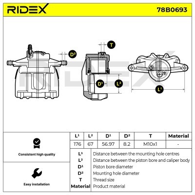 Zacisk Hamulcowy RIDEX 78B0693 78B0693 - foto 5