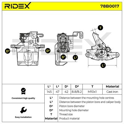 Zacisk Hamulcowy RIDEX 78B0017 78B0017 - foto 5
