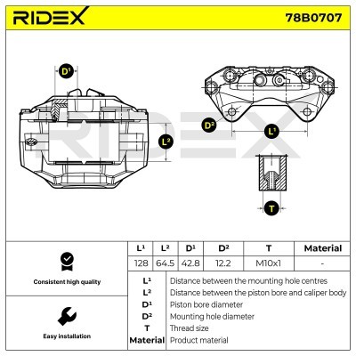 Zacisk Hamulcowy RIDEX 78B0707 78B0707 - foto 3