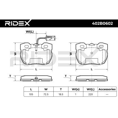 Klocki hamulcowe RIDEX 402B0602 402B0602 - foto 4