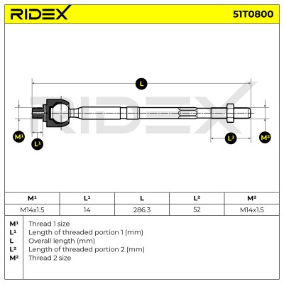 Drążek kierowniczy RIDEX 51T0800 51T0800 - foto 5