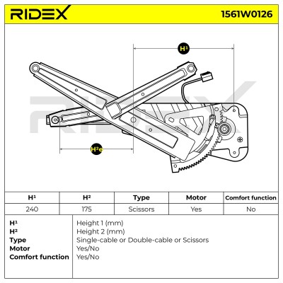 Podnośnik szyby RIDEX 1561W0126 1561W0126 - foto 5