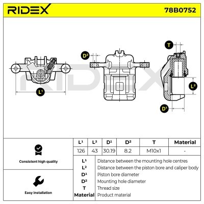 Zacisk Hamulcowy RIDEX 78B0752 78B0752 - foto 6