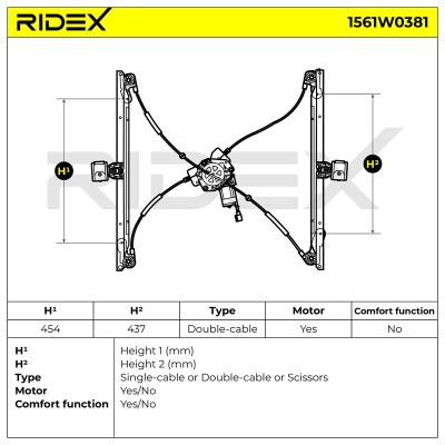 Podnośnik szyby RIDEX 1561W0381 1561W0381 - foto 6